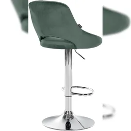 CLP 2er Set Barhocker Milet Samt grün/Metall in Chromoptik