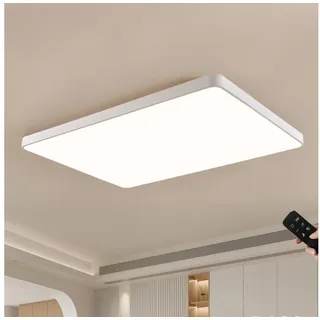 JDONG LED Deckenleuchte dimmbar mit Fernbedienung 90 * * 5CM Deckenlampe Weiß 90W Rechteckig Wohnzimmerlampe Metall Modern Design Lamp für Wohnzimmer, Schlafzimmer Arbeitszimmer, Büro Rechteck, 65 43