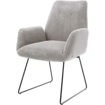 DeLife Esszimmerstuhl Zoa-Flex Cord Silbergrau Kufengestell Schwarz Taschenfederkern, Esszimmerstühle