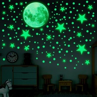435 Stück Leuchtsterne Kinderzimmer Selbstklebend, Sterne Selbstklebende Wandaufkleber, Mond und Sterne, Fluoreszierende Wandaufkleber für Sternenhimmel, Dekorative Aufkleber