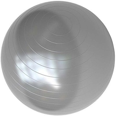 Ball Gymnastikball Sitzball Fitnessball Farben Größen wählbar Gummiball (Silber, 55 cm)