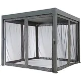 Konifera Pavillonseitenteil Moskitonetz 4 Stück 3 x 3 m Grau