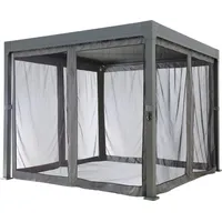 Konifera Pavillonseitenteil Moskitonetz 4 Stück 3 x 3 m Grau