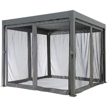 Konifera Pavillonseitenteil Moskitonetz 4 Stück 3 x 3 m Grau