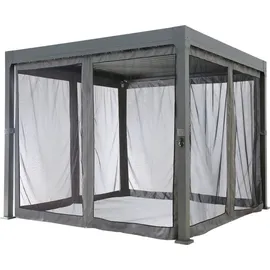 Konifera Pavillonseitenteil Moskitonetz 4 Stück 3 x 3 m Grau