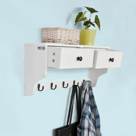SoBuy Wandgarderobe 60 x 27 x 14 cm Weiß
