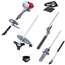 Ikra mogatec IKRA Benzin Multitool Gartenpflege Set IBKH 4in1: Rasentrimmer Freischneider Heckenschere Entaster, inkl. Verlängerung