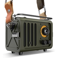 Muzen Wild Radiooo Portable Bluetooth Speaker, FM Radio with Portable Shoulder Strap, Vintage Rugged Wireless Speaker, Metal Outer Case, Loud Stereo Sound, for Home Outdoor Travel Camping