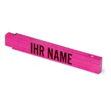 Personalisierter Farbiger Zollstock | Metrie 2m Block 52 | mit Namen Farbvarianten von Zollstöcken: Pink - Pantone Rhodamine Red C