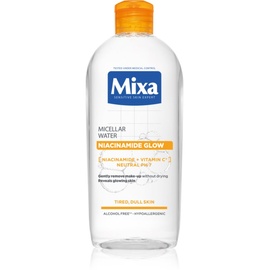 Mixa Niacinamide Glow Micellar Water 400 ml Feuchtigkeitsspendendes und aufhellendes Mizellenwasser für müde Haut für Frauen