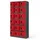 Jan Nowak Garderobenschrank Metall 90x185x40 cm Rot 18 Fächer abschließbar