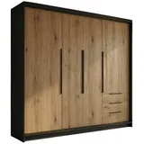 A&J MöbelLand Drehtürenschrank KLARI 200 x 215 x 59,5 cm Schwarz