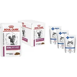 ROYAL CANIN Renal with Beef 12x85g + ENZO VET Renal 3x100g