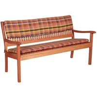 Doppler Bankauflage 110 x 45 x 6 cm braun/orange kariert 2 St.