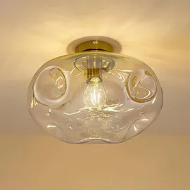 LINDBY Lelia 1 E27 amber Glas Ø 35 cm