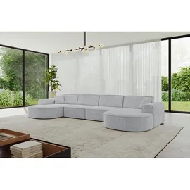 altdecor Ecksofa in U-Form Corner Sofa Bett Eckcouch Couch L-Form Wohnlandschaft Cauchsofa MARI-U2-388x171x79,5 cm Grau