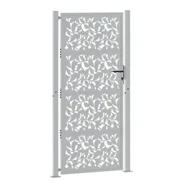 vidaXL Gartentor 105x205 cm Wetterfester Stahl Blatt-Design