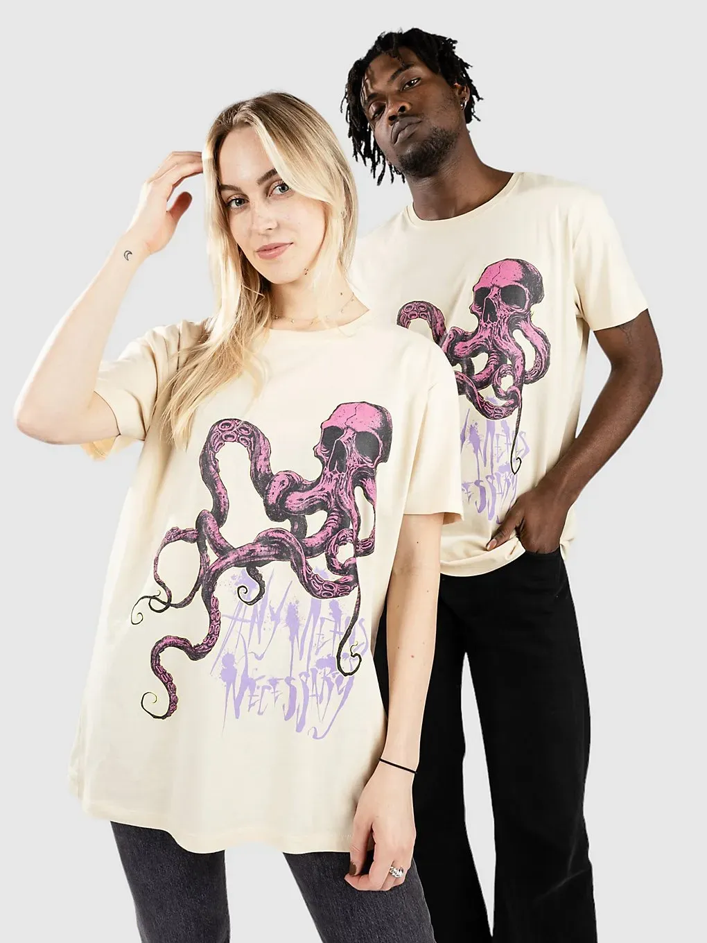 Any Means Necessary Skulltapus T-Shirt natural Gr. M