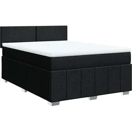 vidaXL Boxspringbett mit Matratze Schwarz 140x200 cm Stoff