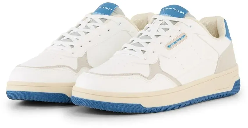 TOM TAILOR Herren Sneaker mit Colour-Blocking, weiß, Uni, Gr. 43