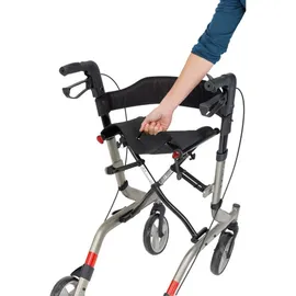 Bischoff & Bischoff Capero Leichtgewichtrollator faltbar mit Rückengurt Platin
