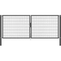 GAH Alberts Doppeltor Flexo Plus 400 cm x 160 cm Pfosten 100 cm x 100 cm Anthrazit