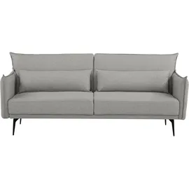 INOSIGN Schlafsofa INOSIGN "TULARE, 204 cm, klappbarer 3-Sitzer mit verstellbarer Rückenlehne", grau, B:204cm H:89cm T:87cm, 100% Polyester, Sofas, Schlafsofa, Schlaffunktion, Velvet-Samtvelours u. Webstoff