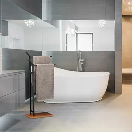 Relaxdays Handtuchständer Zweiarmig Schwarz
