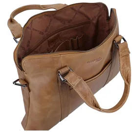 GREENLAND Nature Light Aktentasche Leder 38 cm Laptopfach braun