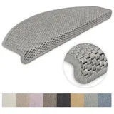 Böttcher-AG Stufenmatte Göteborg Teppich, 65 x 24cm, Sisaloptik Grau halbrund