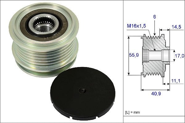 INA Generatorfreilauf  für SKODA MITSUBISHI VW SEAT (FAW) JEEP (SVW) AUDI MERCEDES-BENZ DODGE VM FORD CHRYSLER CHEVROLET 028903030A 98VW-10300-CA 06B9