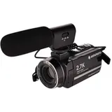 AgfaPhoto Realimove CC2700 – Digitaler Camcorder (Video 2,7 K, 24 MP, 7,6 cm (3 Zoll) Touchscreen, 18 x Zoom, Fernbedienung, 2 Akkus, Mikrofon, Lithium-Akku) Schwarz