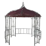 MCW Pergola Cabrera, Mit Wasserablaufösen, stabiler Stand, Abnehmbarer Bezug, rund rot