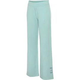ELBSAND Strickhose ELBSAND, Damen, Gr. 40/42, N-Gr, blau (türkis), Obermaterial: 50% Viskose, 28% Polyester, 22% Nylon, meliert, unifarben, lässig geschnitten lang, Hosen, mit weitem Bein und eingestricktem Logo, Loungewear