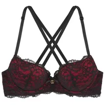 JETTE Push-up-BH rot/schwarz 85A