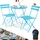 Kesser KESSER® Bistroset 3-teilig Bistrotisch mit 2 klappbaren Stühle Set Balkonset Balkonmöbel Klapp-Möbel Gartenset Sitzgarnitur Gartengarnitur Gartenmöbel Sitzgruppe Metall Bistro Gartentisch inkl. Abdeckung