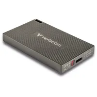 Verbatim Metal Mini 1000GB Portable SSD USB-C 3.2 1TB externe SSD (1 TB) 2000 MB/S Lesegeschwindigkeit, 1750 MB/S Schreibgeschwindigkeit, Metallgehäuse, USB 3.2 Gen 2x2, Nero Backup Software, USB-C grau