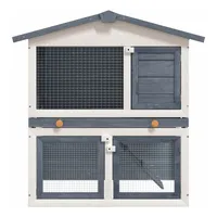 vidaXL Kleintierkäfig Kaninchenstall 94 x 35 x 35 cm grau