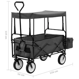 vidaXL Bollerwagen klappbar grau