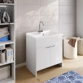 veriaffari.it Waschbecken mit Unterschrank 80 x 50 x 85 cm Weiß