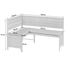 Merxx Eckbank 100 x 91 x 148 cm Beige/Grau