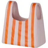 BUTLERS Vase Shopping Bag Streifen in Orange / Beige | Gr.: onesize