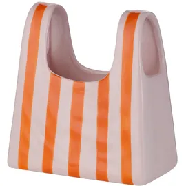 BUTLERS Vase Shopping Bag Streifen in Orange / Beige | Gr.: onesize