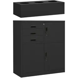 Büroschrank mit Pflanzkasten Anthrazit 90x40x125 cm Stahl