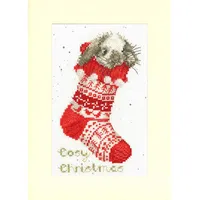 Bothy Threads Kreuzstich Set mit Zählmuster Gemütliche Weihnachten Weihnachtskarte