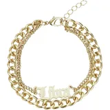 URBAN CLASSICS Unisex Fußkettchen Zodiac Golden Anklet, Farbe libra, Größe L/XL