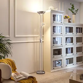 LINDBY Josefin LED-Deckenfluter Leselicht, nickel