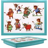 The Leonardo Collection Finola Knietablett mit Sitzsack zum Servieren von Gerichten, schöne Knietabletts zum Essen auf dem Schoß zum Abendessen oder zum Atmen, neu gestaltete Lebensmitteltabletts für