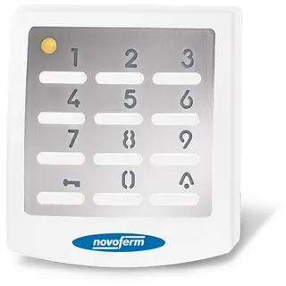NOVOFERM Funktaster Testfeld beleuchtet Edelstahl 433 Mhz Weiß + Batterie