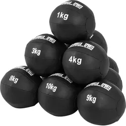 Medizinball aus Leder in Schwarz 1 - 10 kg SCHWARZ|SCHWARZ 55 kg